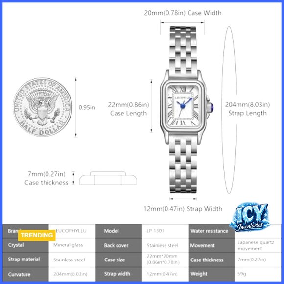 Stainless Steel Women\'s Watch with Vintage Rectangular Case Roman Dial main image 7
